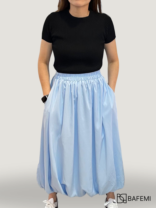 Bubble Hem Gathered Skirt