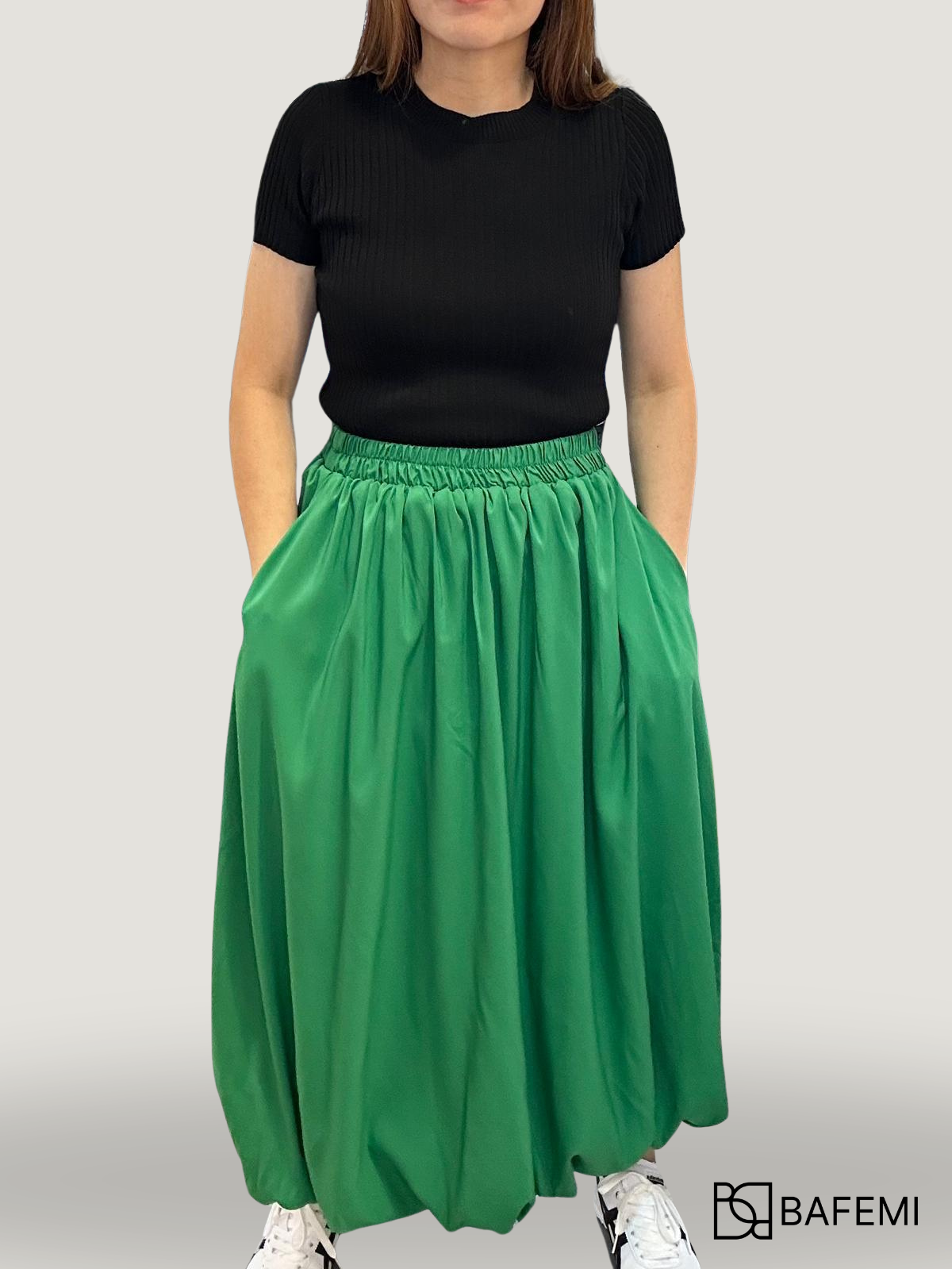 Bubble Hem Gathered Skirt