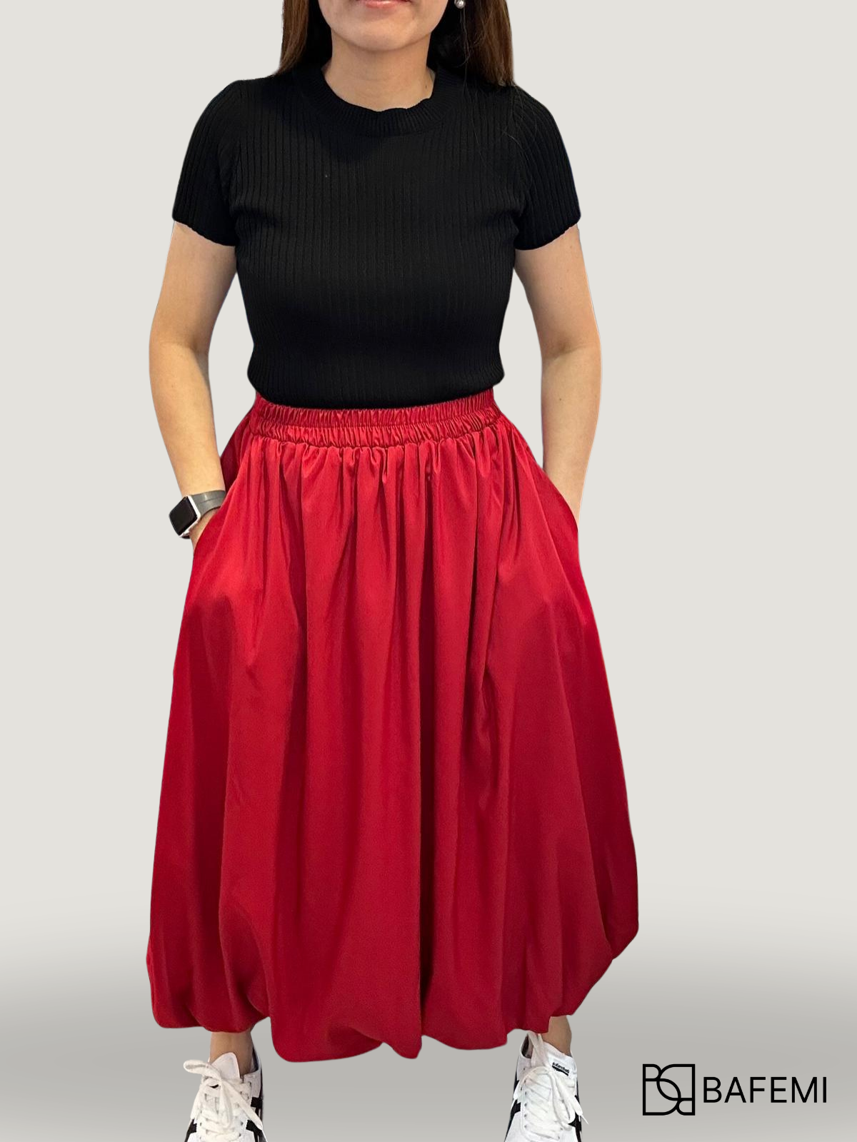Bubble Hem Gathered Skirt