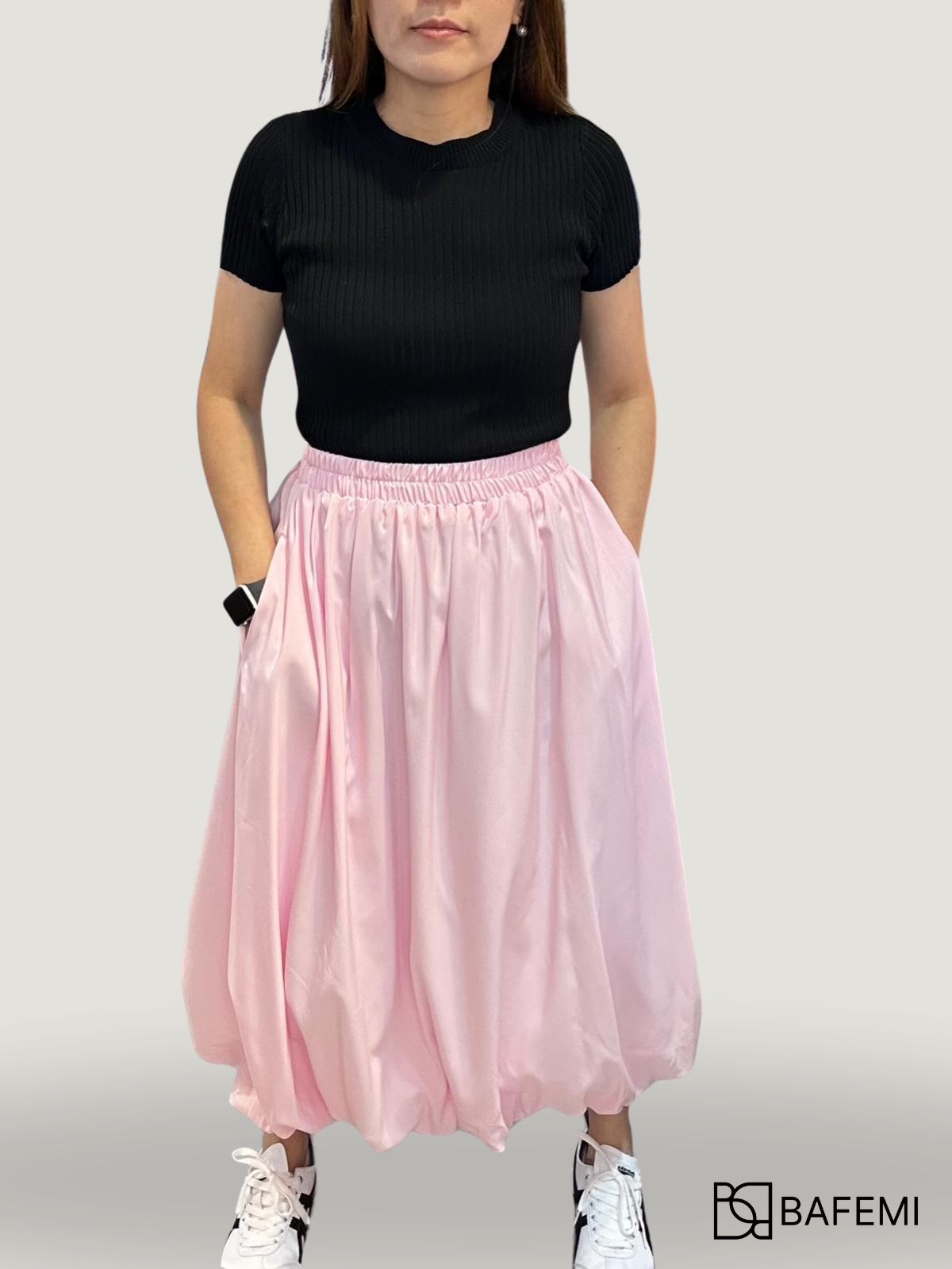 Bubble Hem Gathered Skirt