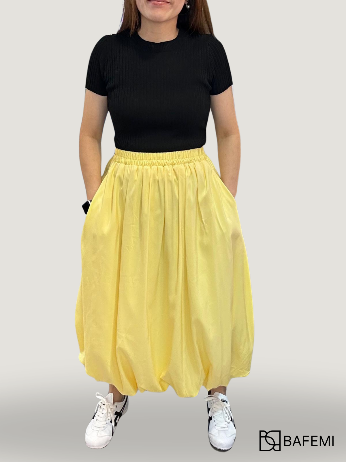 Bubble Hem Gathered Skirt